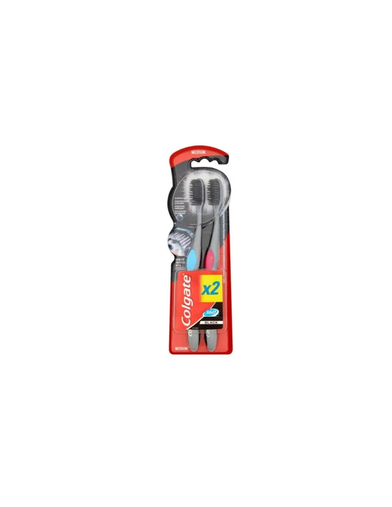 COLGATE Black 360° Toothbrush - medium 1 + free. - Higiena