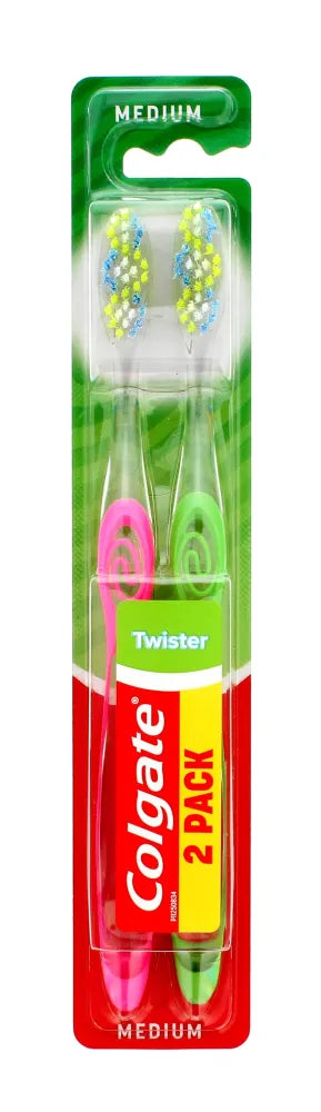 Colgate DUO Twister Medium dantų šepetėlis 1 pakuotė - 2 vnt. - Kosmetika