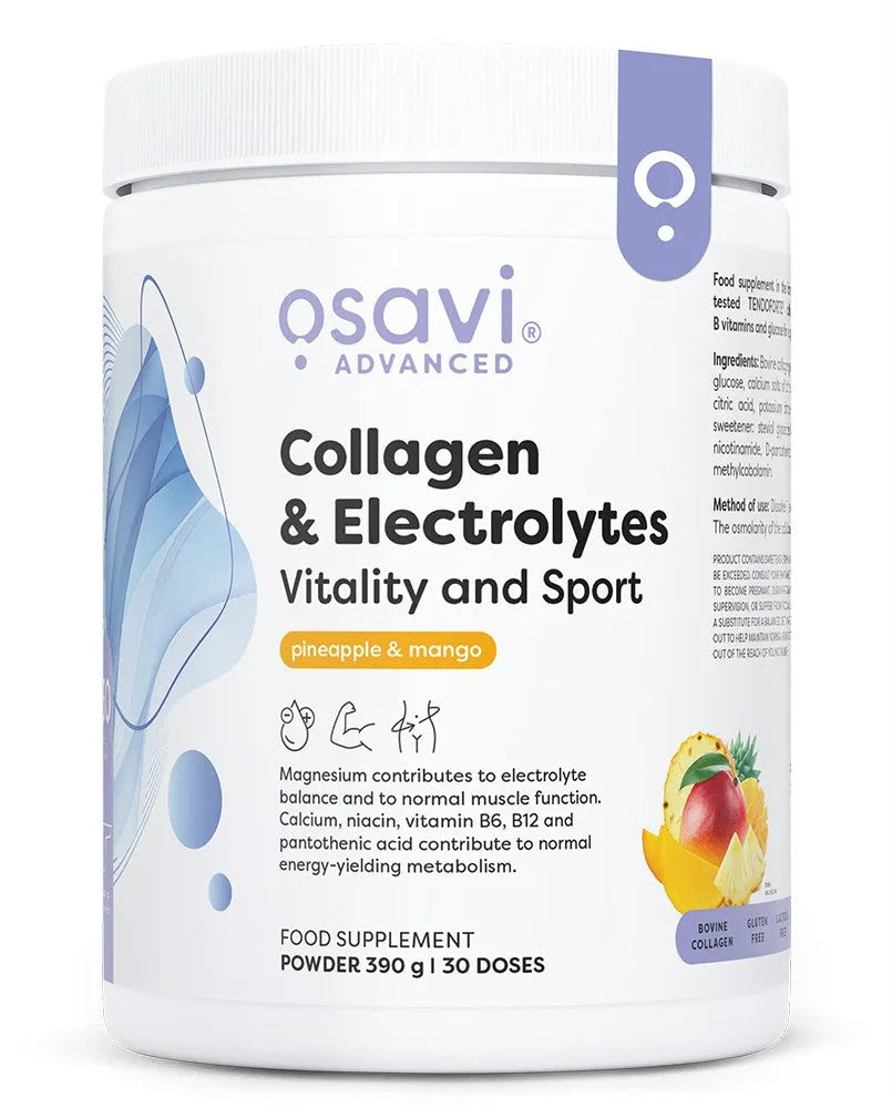 Collagen Electrolytes Vitality and Sport Pineapple & Mango - 390g - Osavi - Papildai