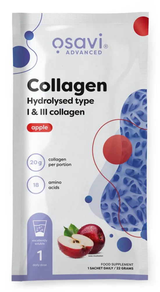 Collagen Hydrolysed Type I & III Apple - 22g (1 serving) - Osavi - Papildai