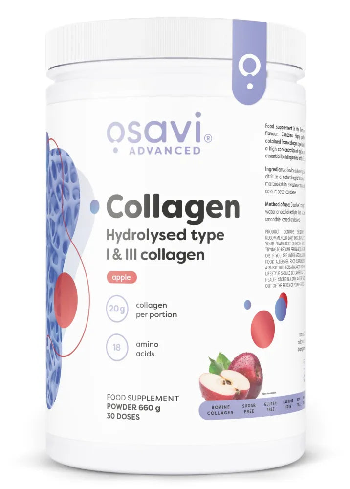 Collagen Hydrolysed Type I & III Apple - 660g - Osavi - Papildai