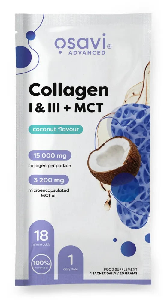 Collagen I & III + MCT Coconut - 20g (1 serving) - Osavi - Papildai