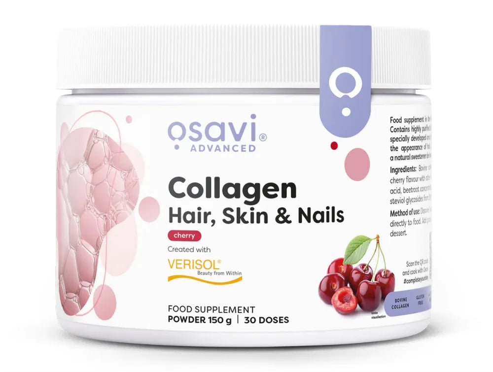 Collagen Peptides (Hair Skin & Nails) Cherry - 150g - Osavi - Papildai