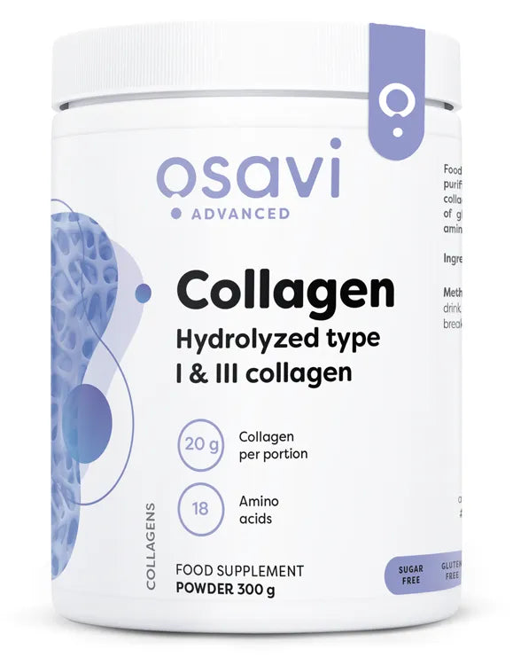 Collagen Peptides - Hydrolyzed Type 1 & 3 - 300g - Osavi - Papildai