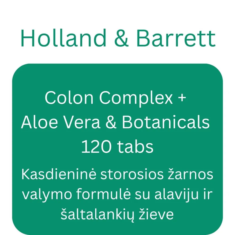 Colon Complex + Aloe Vera & Botanicals - 120 tabs - Holland Barrett - Papildai