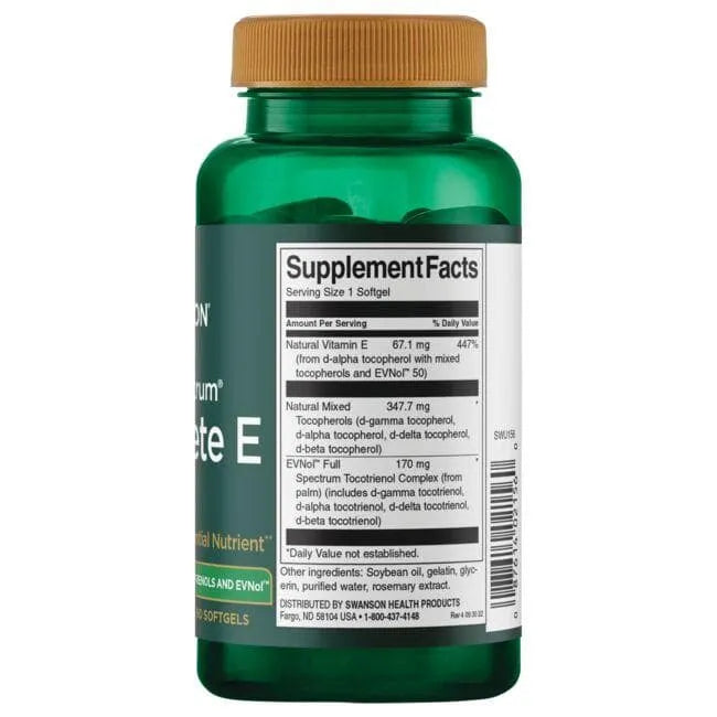 Complete E - Vitaminas - N60 - Swanson - Papildai