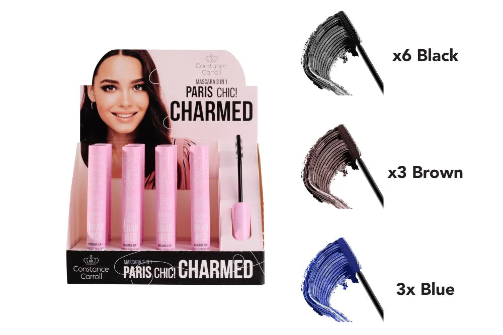 CONSTANCE CARROLL Mascara rinkinys 12xCharmed 6xBlack + 3xBlue + 3xBrow - Kosmetika