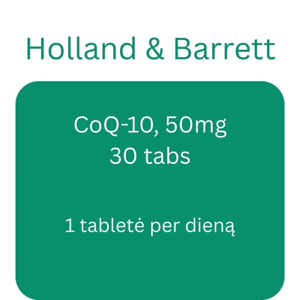 CoQ-10 50mg - 30 tablets - Holland & Barrett - Papildai