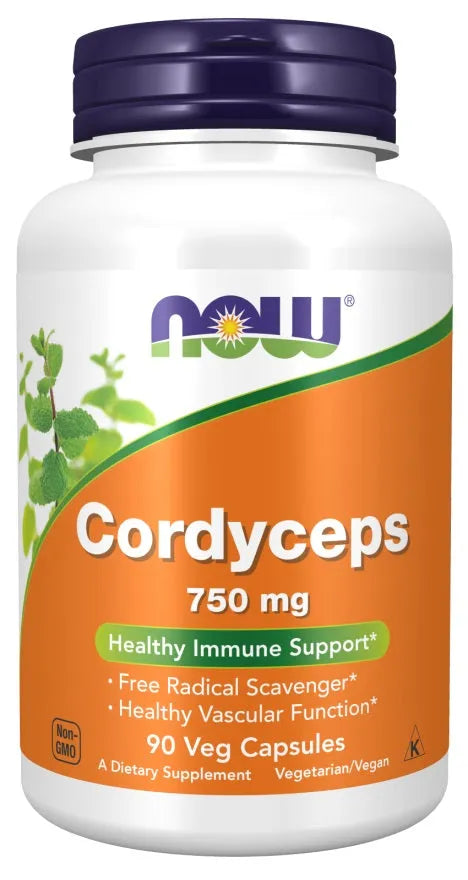 Cordyceps 750mg - 90 vcaps - NOW Foods - Papildai