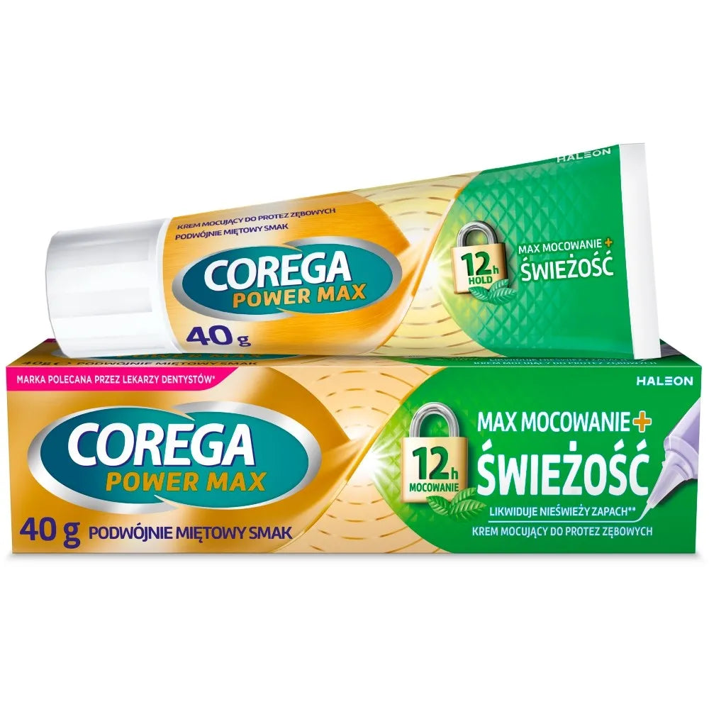 COREGA Power Max dantų protezų fiksavimo gelis + gaivumas 40 g - Kosmetika