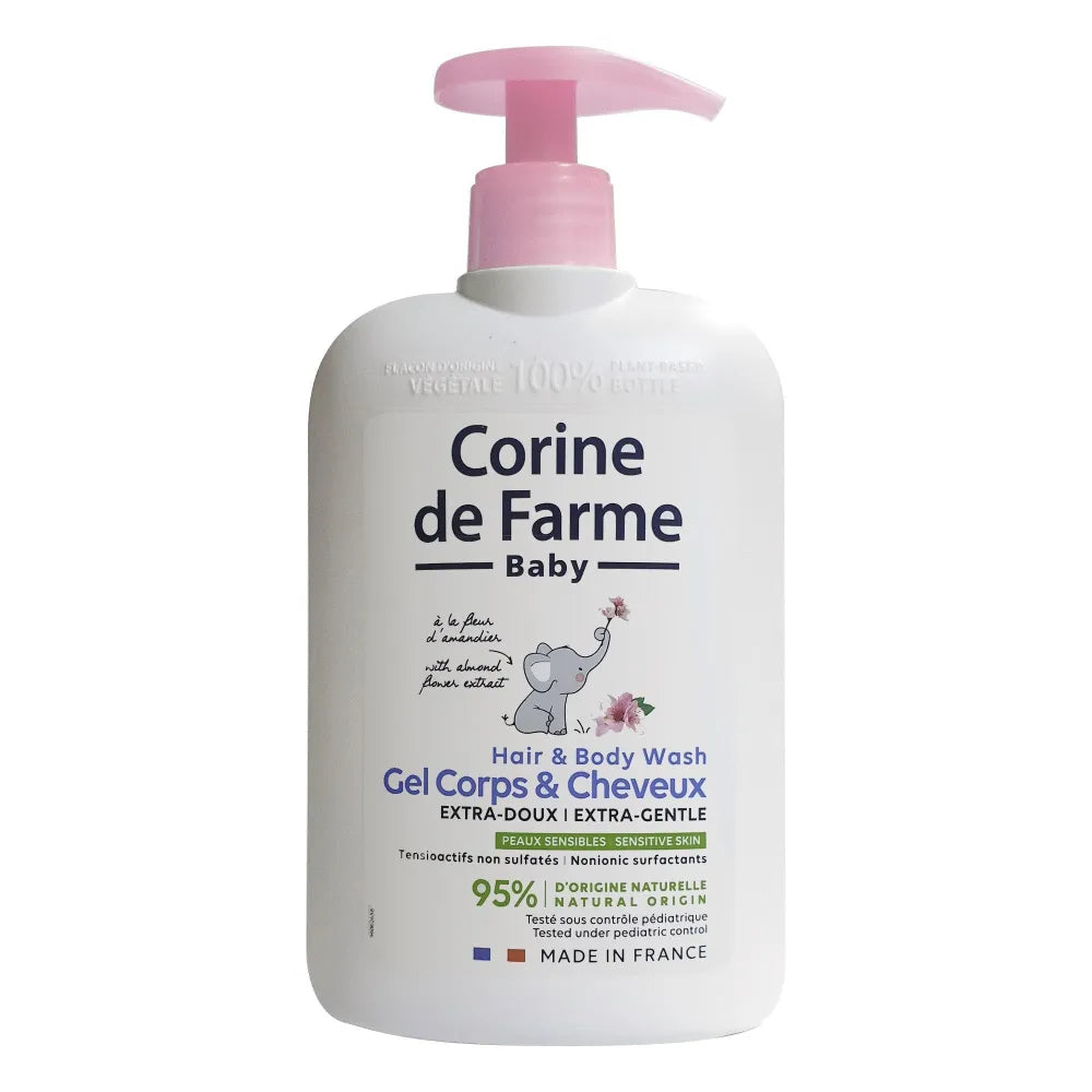 Corine de Farme BeBe Extra delikatūs kūno ir plaukų plovimo gelis 2in1 su migdolais 500ml - Kosmetika