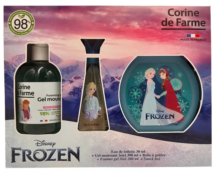 CORINE DE FARME Disney Frozen Dovanų rinkinys (Eau Toilette 30ml + Putų gelis 3in1 300ml + Užkandžių dėžutė) - Kosmetika