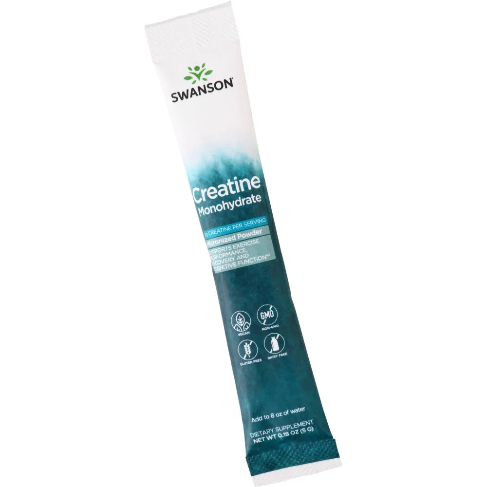 Creatine Monohydrate 30 Stick Packs - Unflavored - Swanson - Papildai