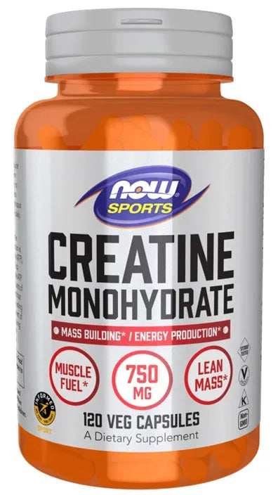 Creatine Monohydrate 750mg - 120 vcaps - NOW Foods - Papildai