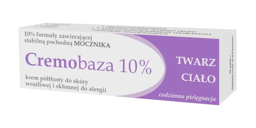 CREMOBAZA 10% Pusiau riebus kremas su karbamidu veidui ir kūnui - jautriai alergiškai linkusiai odai 30g - Kosmetika