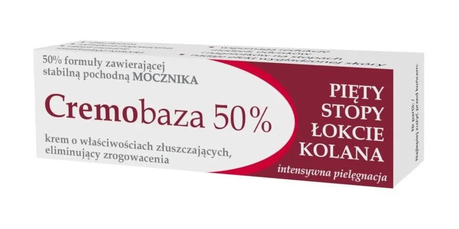 CREMOBAZA 50% Exfoliacinis kremas su šlapalu kulnams pėdoms alkūnėms ir keliams - sukietėjusiai odai 30g - Kosmetika