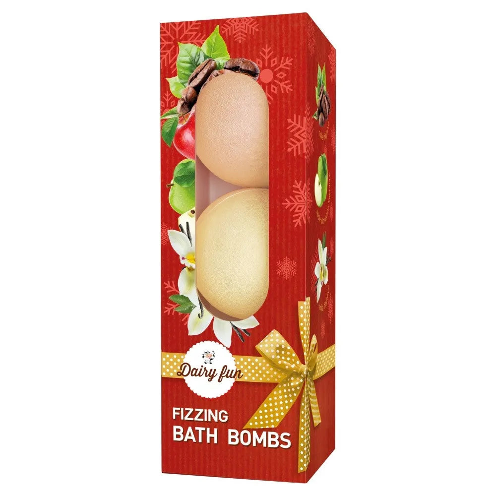 Dairy Fun Fizzy Bath Balls - kava obuolys su karamele ir vanile 1op.(3x100g) - Kosmetika
