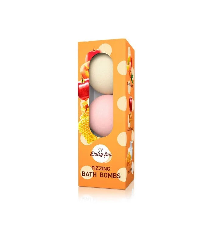 Dairy Fun gazuoti vonios rutuliukai karamelė-medus-persikas 1 pakuotė-(3x100g) - Kosmetika