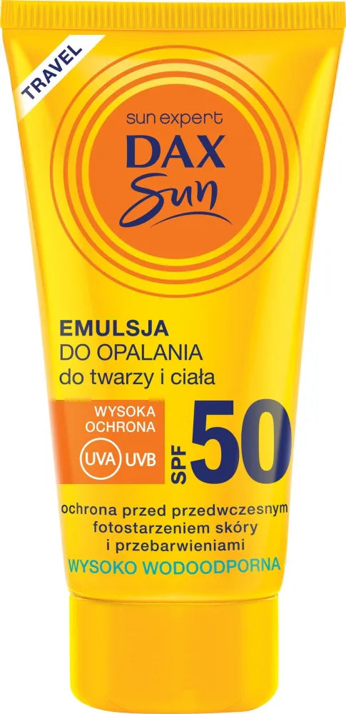 Dax Sun Sunscreen Emulsion veidui ir kūnui SPF 50 kelionėms-50ml - Kosmetika