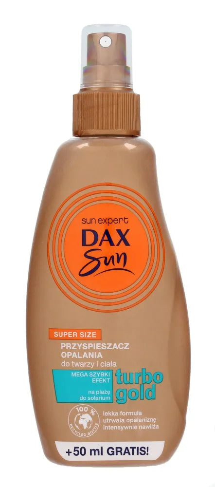 Dax Sun Tanning Accelerator for face and body Turbo Gold - purškiklis 200ml - Kosmetika