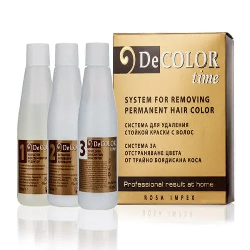 DECOLOR TIME Color Removal Remover - 3 x 110 ml (1 set). - Kosmetika