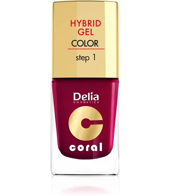 Delia Cosmetics Coral Hybrid Gel Nagų Lakas Nr. 12 Burgundijos 11ml - Kosmetika
