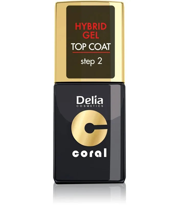 Delia Cosmetics Coral Hybrid Gel Nagų Lakas Viršutinis Paltas 11ml - Kosmetika
