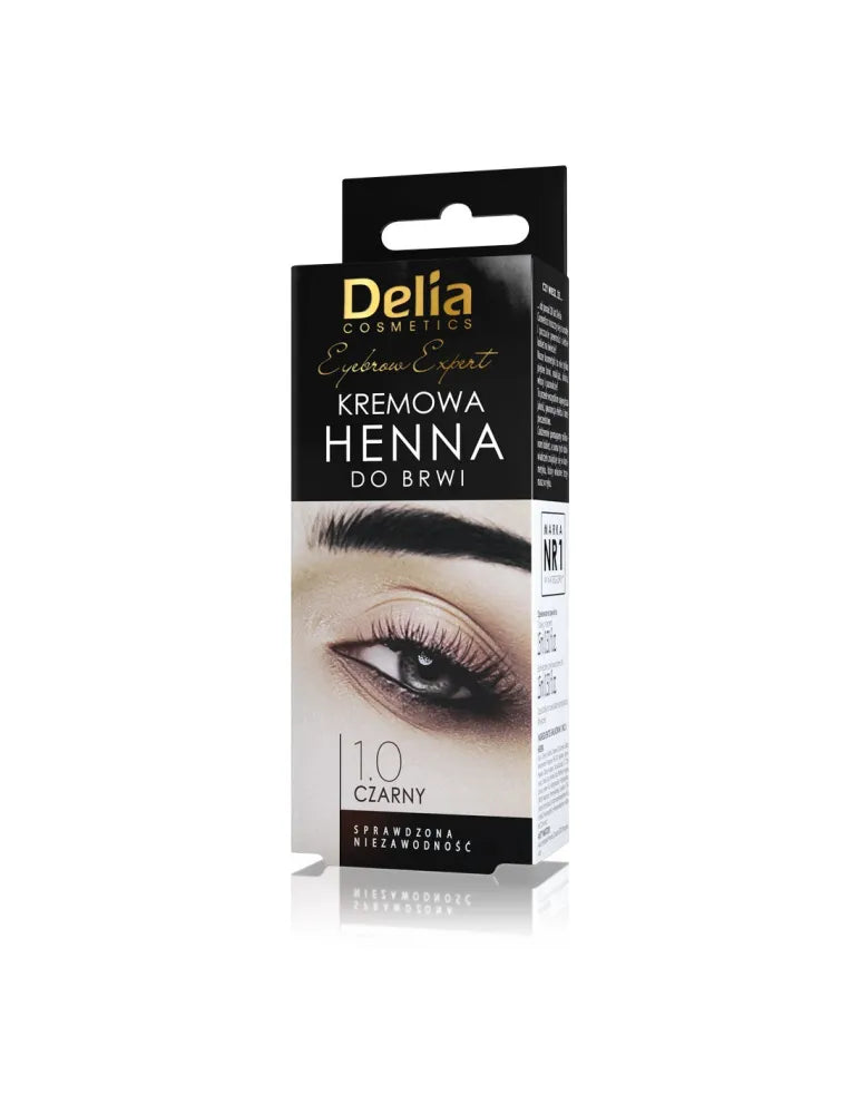 Delia Cosmetics Henna for eyebrows creamy no. 1.0 Juoda 1vnt. - Kosmetika