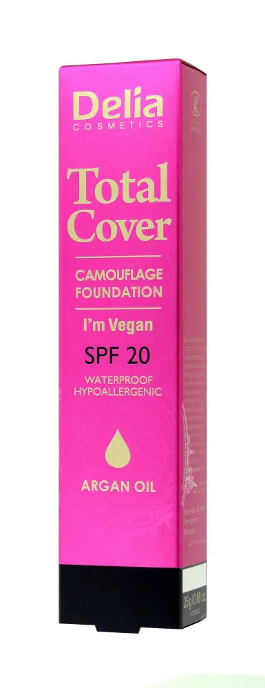 DELIA COSMETICS Hypoallergenic opaque foundation Total Cover SPF20 No. 55 25g - Kosmetika
