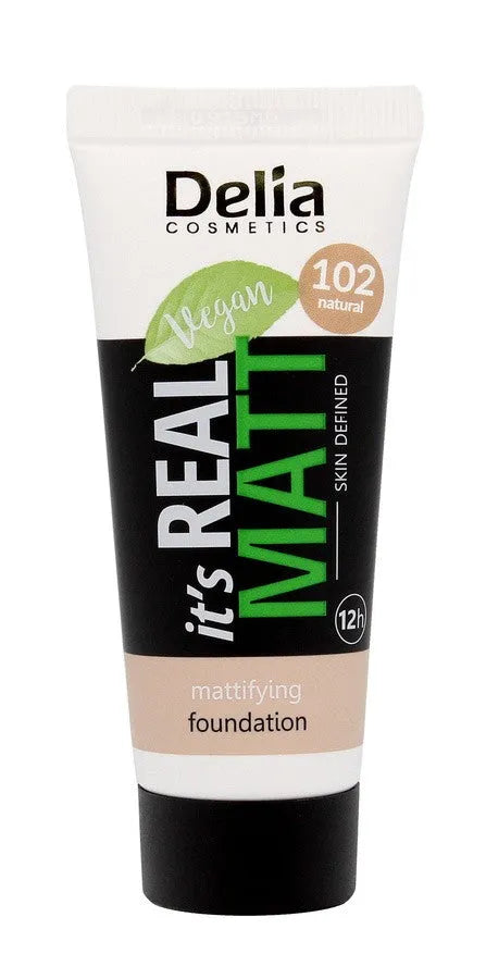 DELIA It’s Real Matt Nourishing-Moisturizing Foundation 102 Natūralus 30 ml - Kosmetika