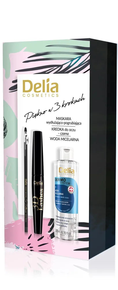 DELIA Makeup Set 2 Micelinis vanduo + Blakstienų tušas + Pieštukas - Kosmetika