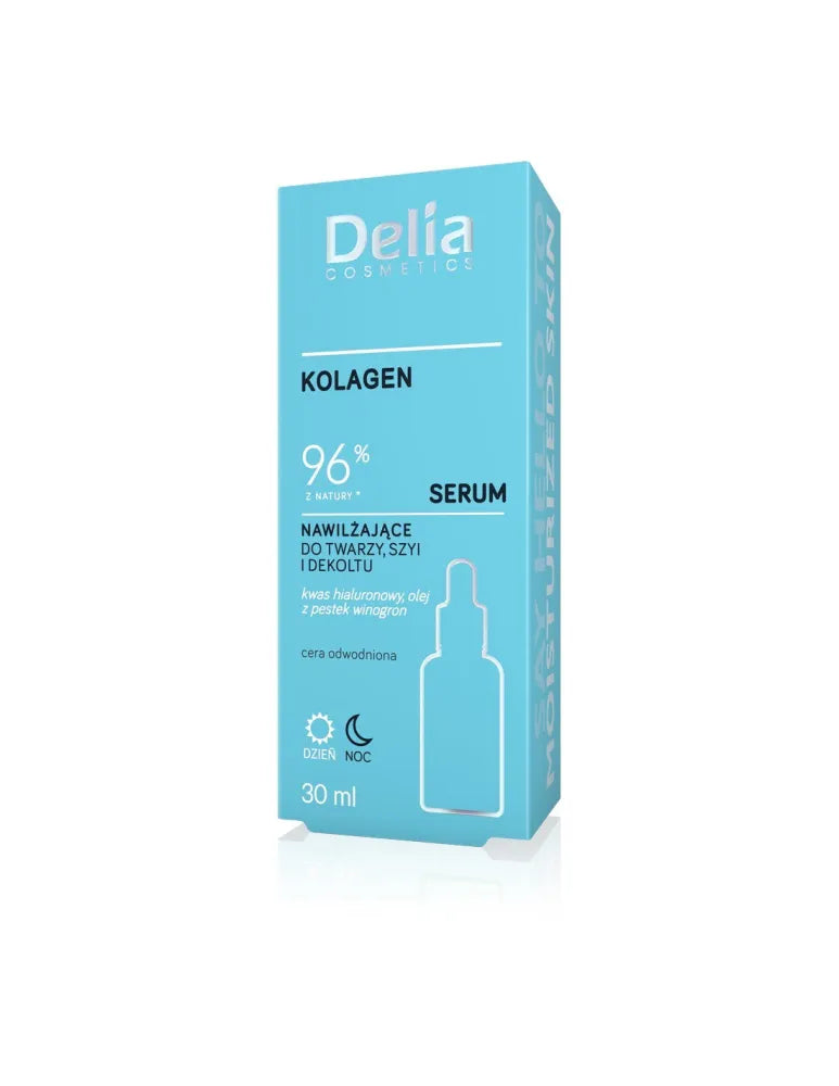 DELIA MOISTURIZING SERUM WITH COLLAGEN 30ml drėkinamasis serumas su KOLAGENU - Kosmetika