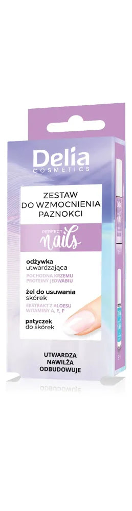 DELIA Nail Strengthening Kit - Conditioner 11ml + Gel 5ml + Stick - Kosmetika
