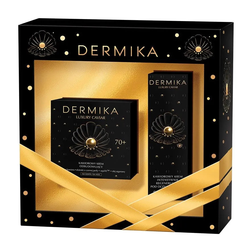 Dermika Luxury Caviar 70+ dovanų rinkinys (Dieninis ir naktinis kremas 50ml + Akių 15ml) - Kosmetika