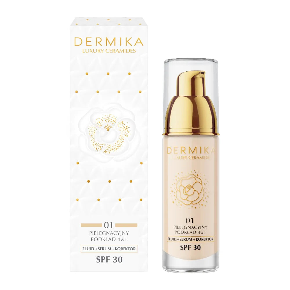 DERMIKA Luxury Ceramides 4-in-1 Care Foundation SPF30 atspalvis 01 30 ml - Kosmetika