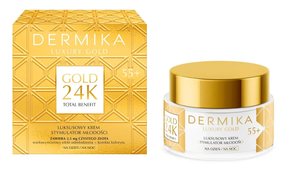 DERMIKA Luxury Gold 24K Total Benefit Youth Stimulator Cream 55+ dienai ir nakčiai 50ml - Kosmetika