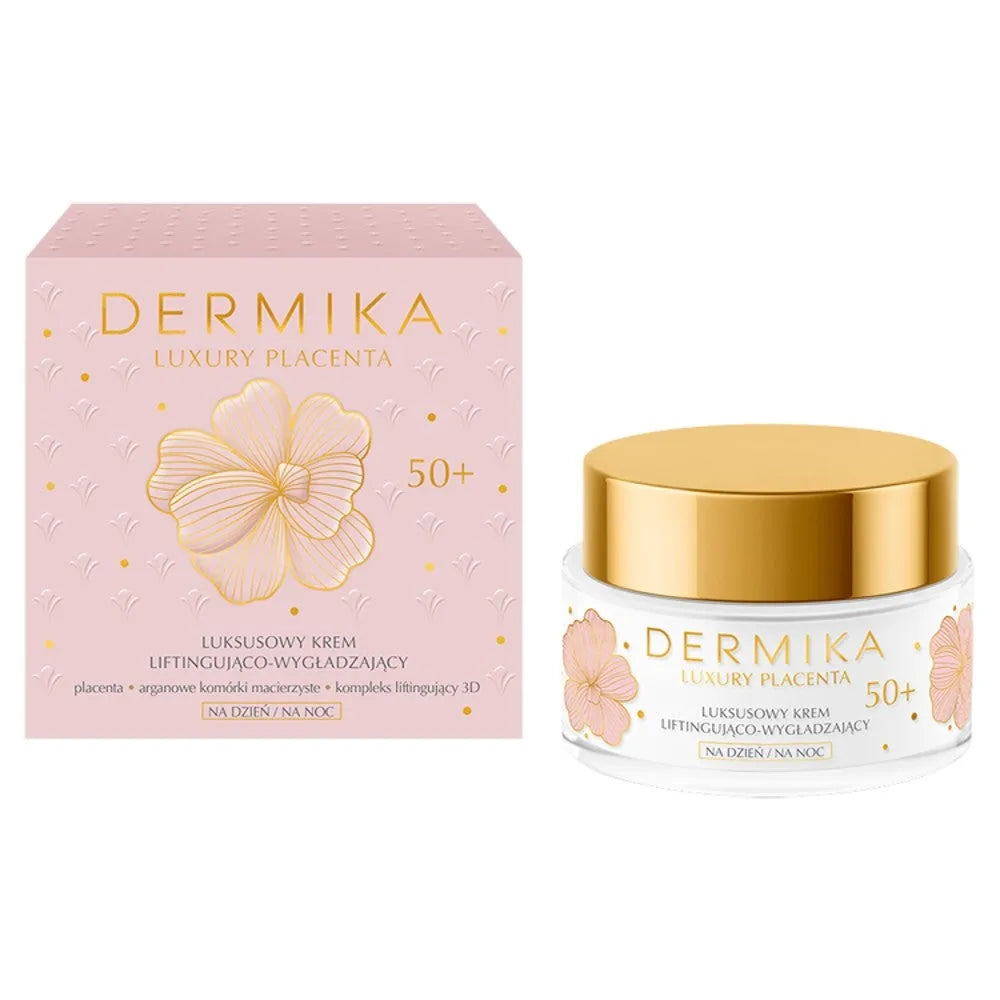 Dermika Luxury Placenta 50+ Prabangus pakeliamasis ir glotninantis kremas dienai nakčiai 50ml - Kosmetika