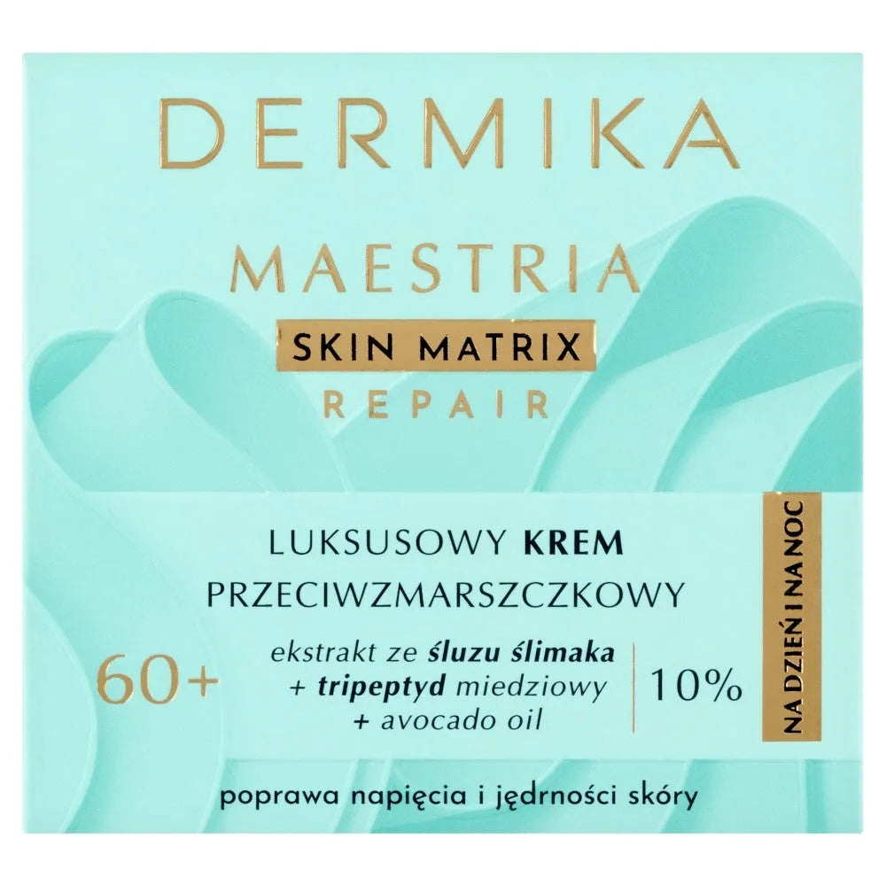 DERMIKA Maestria Skin Matrix Repair Luxury Anti-Wrinkle Cream 60+ su sraigių gleivėmis (10% ) dienai ir nakčiai 50ml
