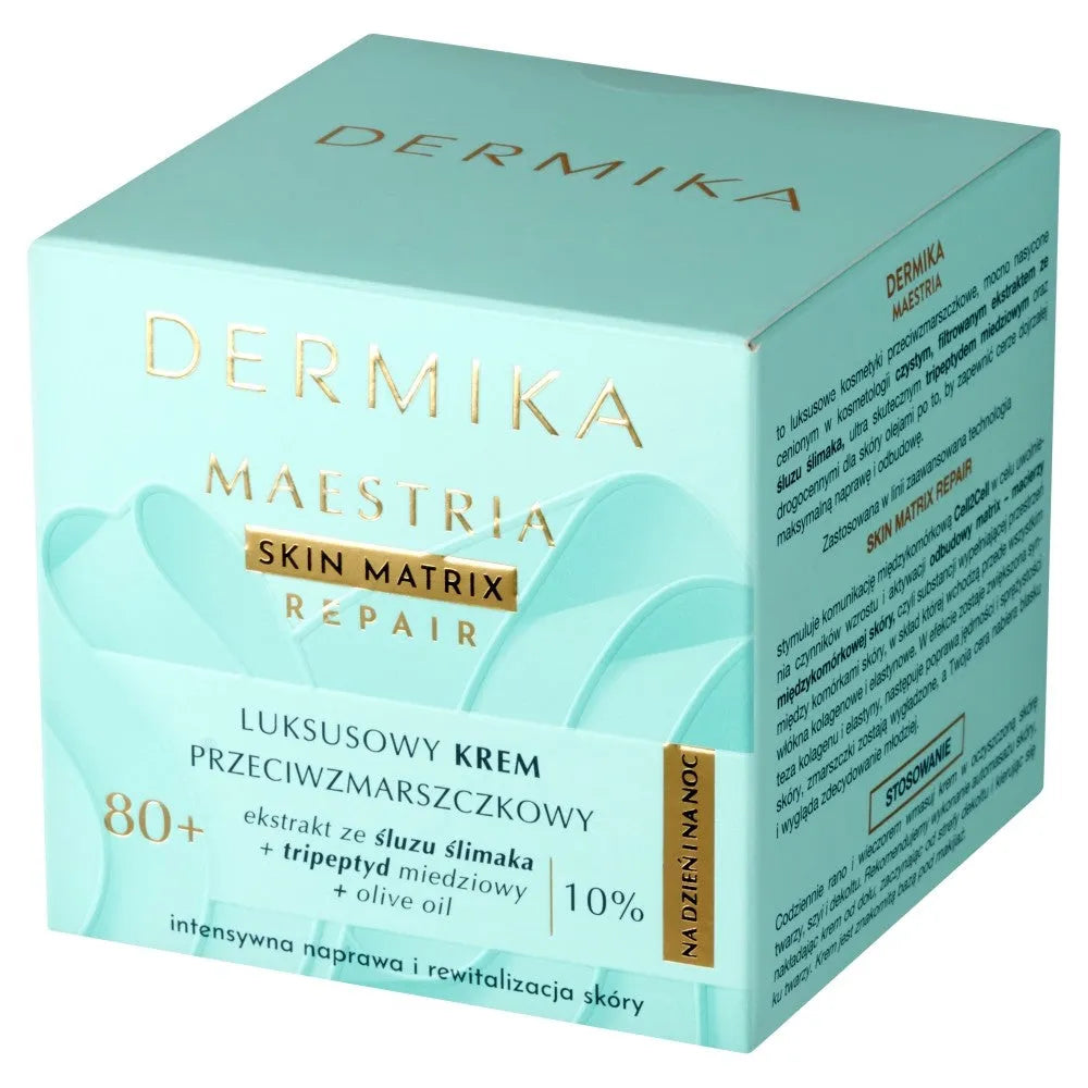 DERMIKA Maestria Skin Matrix Repair Luxury Anti-Wrinkle Cream 80+ su sraigių gleivėmis (10% ) dienai ir nakčiai 50ml