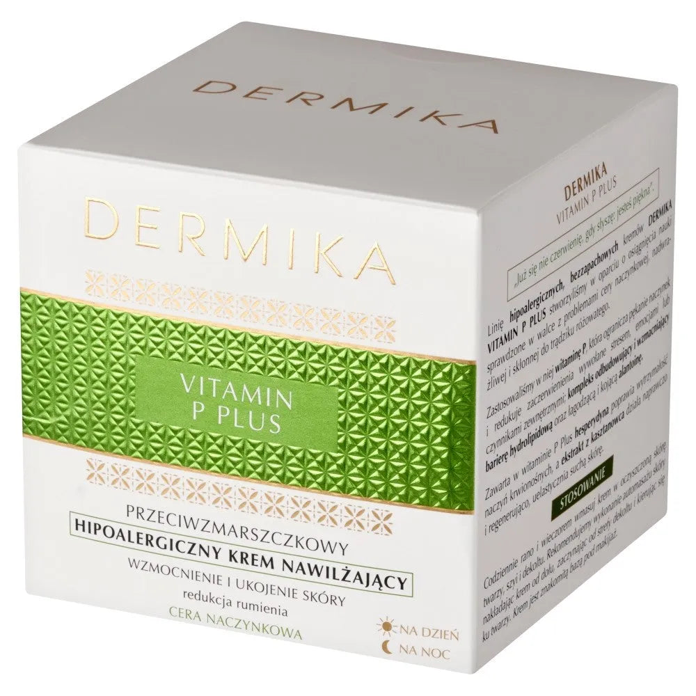 DERMIKA Vitamin P Plus Anti-wrinkle hipoalerginis drėkinamasis kremas 50 ml - Kosmetika