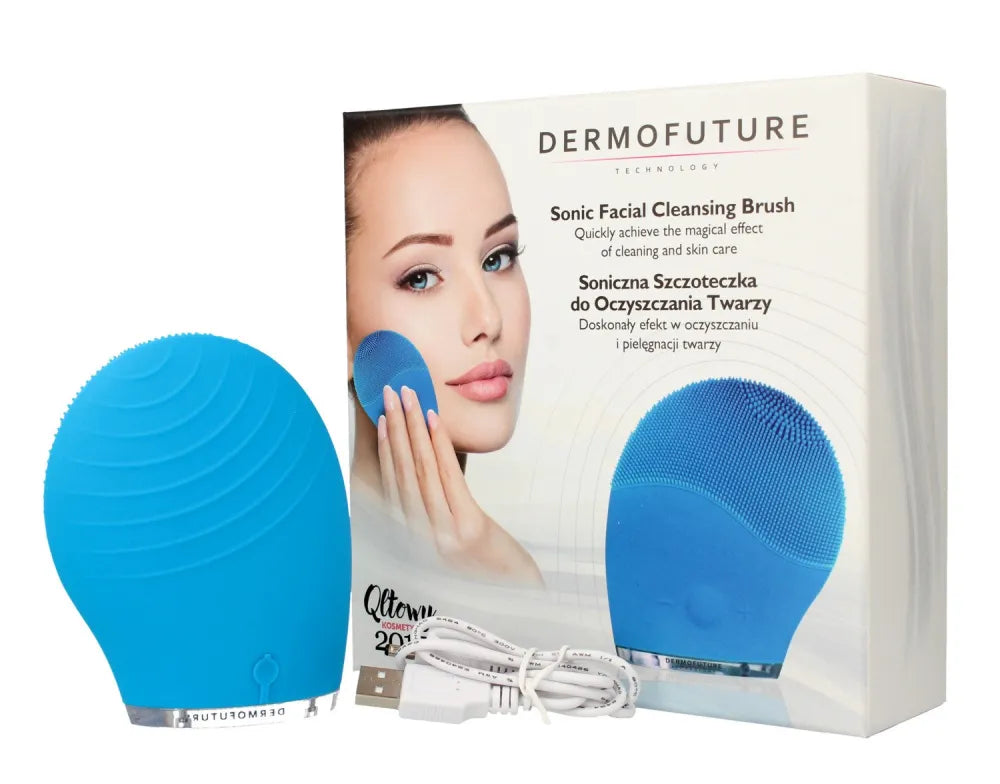 Dermofuture Technology sonic facial cleansing brush blue 1pc - Kosmetika