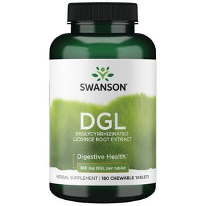 DGL - Saldymedžio šaknų ekstraktas - Virškinimui - 385 mg - N180 - Swanson - Papildai