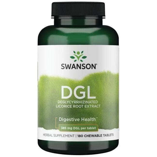 DGL - Saldymedžio šaknų ekstraktas - Virškinimui - 385 mg - N180 - Swanson - Papildai