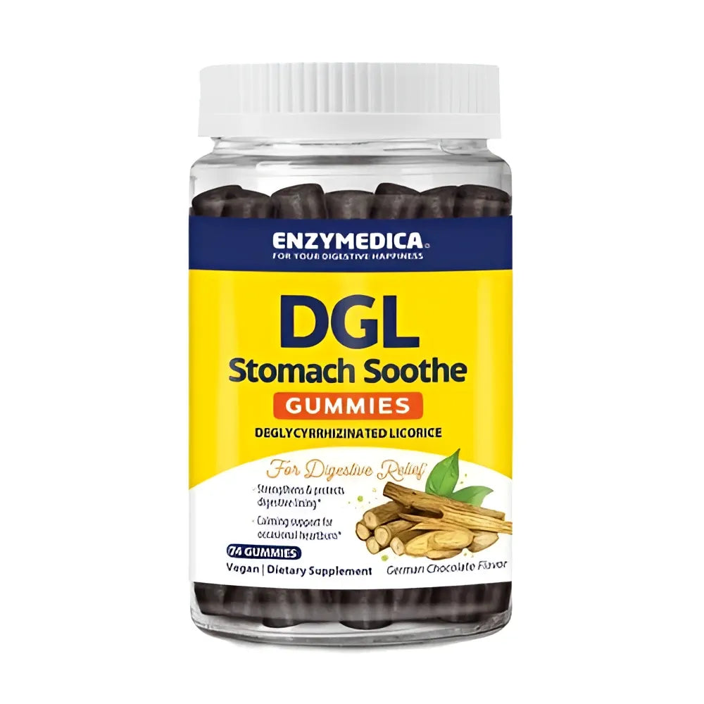 DGL Stomach Soothe Gummies German Chocolate - 74 - Enzymedica - Papildai