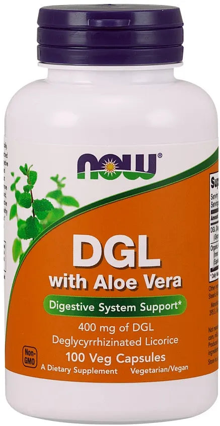 DGL with Aloe Vera - 100 vcaps - NOW Foods - Papildai
