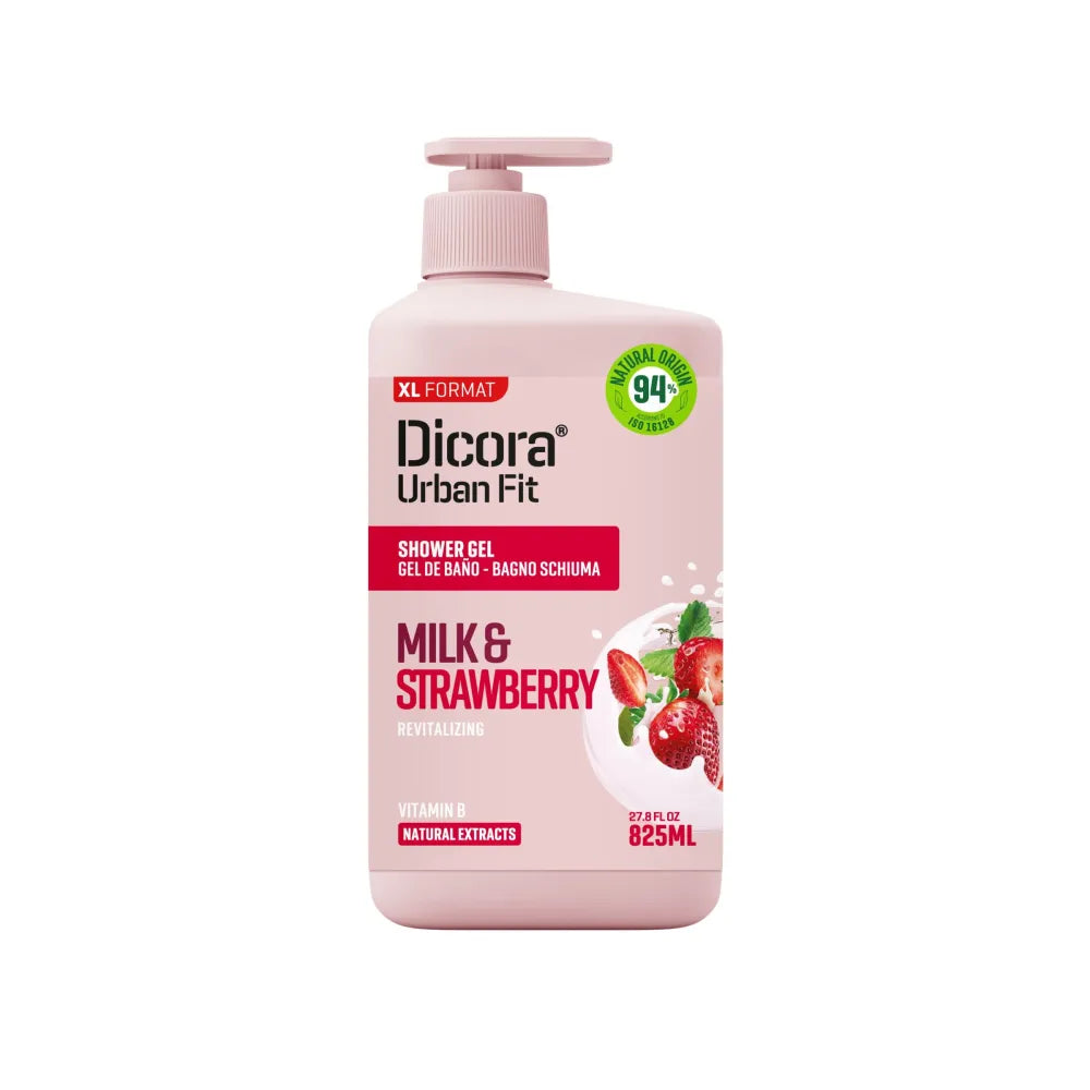 DICORA Milk and Strawberry Shower Gel 825 ml - Kosmetika