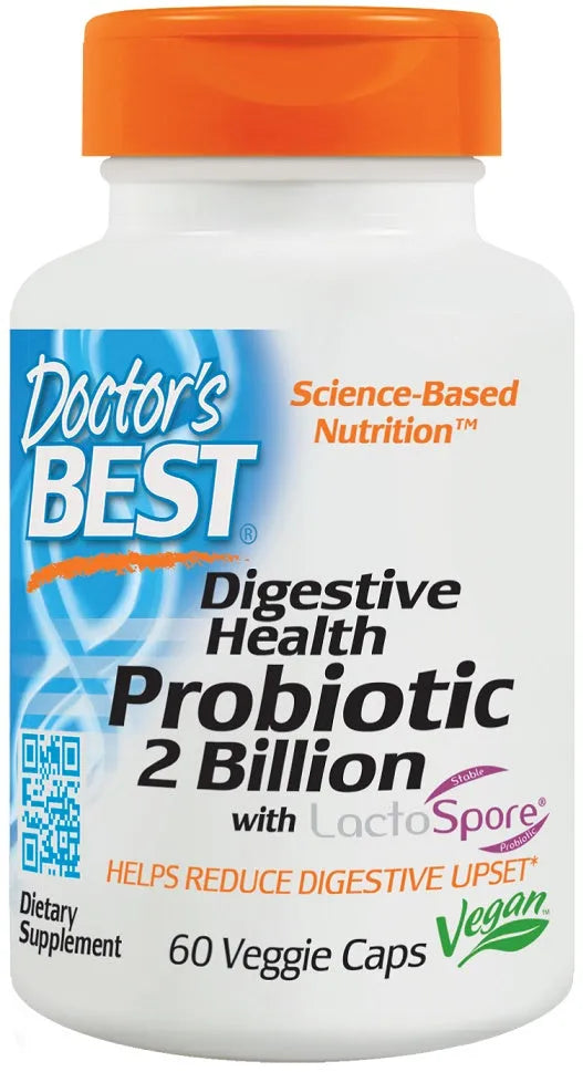 Digestive Health Probiotic 2 Billion with LactoSpore - 60 vcaps - Doctor’s Best - Papildai