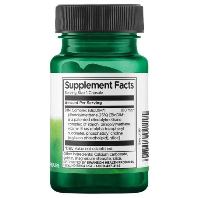 DIM Complex - Hormonų Balansas - 100 mg - N30 - Swanson - Papildai