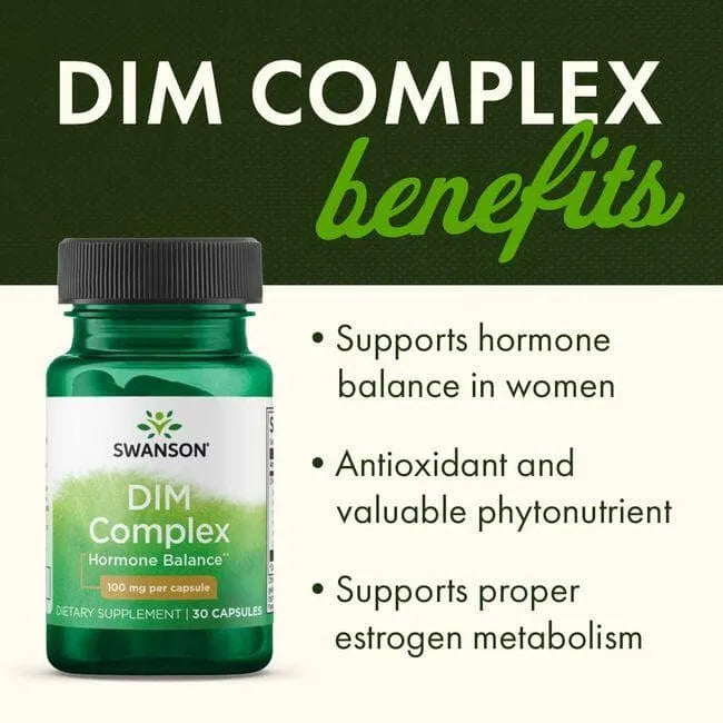 DIM Complex - Hormonų Balansas - 100 mg - N30 - Swanson - Papildai
