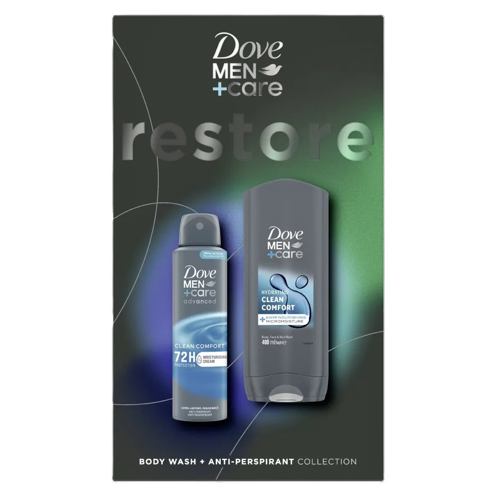 DOVE Men Care Dovanų rinkinys vyrų deo purškiklis + kūno ir plaukų plovimo gelis - Kosmetika